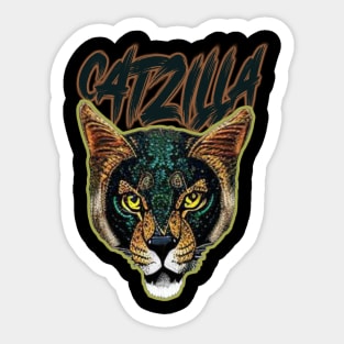 Catzilla Funny Cat Sticker